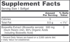 Boswellia Extract 500mg 90 gels