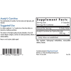 Acetyl L-Carnitine 250mg