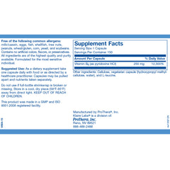 Vitamin B6 (pyridoxine) 250mg