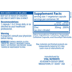 Zinc (Citrate) 30mg 90c