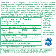 Unique E Mixed Tocopherols Concentrate Softgels