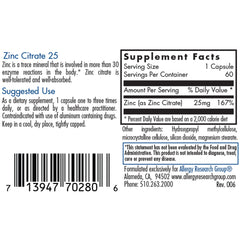 Zinc Citrate 25mg