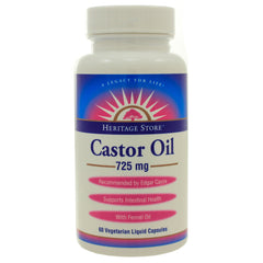 Castor Oil 725mg, Vegetarian Lq Capsules
