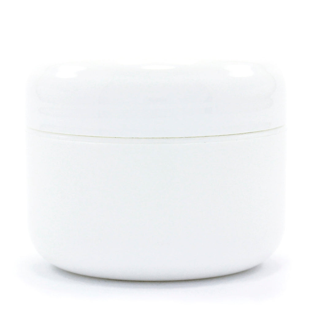 Double Wall White Plastic Jar w/Dome Lid